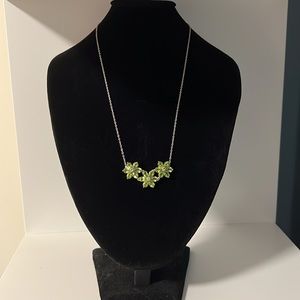 peridot necklace in sterling silver